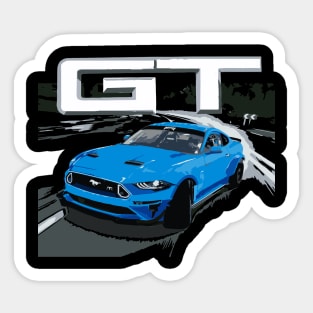 GT Mustang Grabber Blue Drift Burn Out Sticker